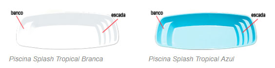 Cores das piscinas splash tropical